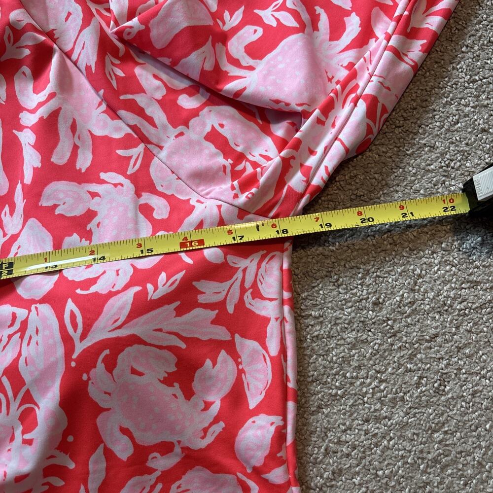 Lilly Pulitzer Royden Rashguard Zip Swim Top Crab Collab Pink Sz 16 MSRP $138 - Picture 5 of 8